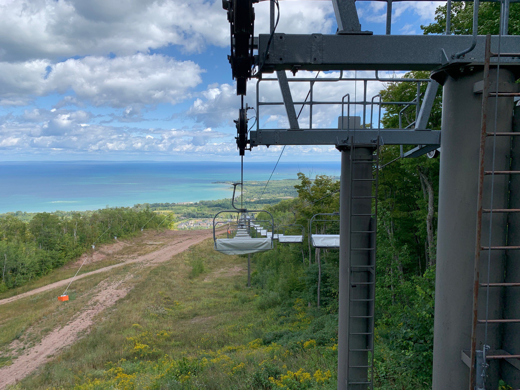 Chairlift in the summer. 