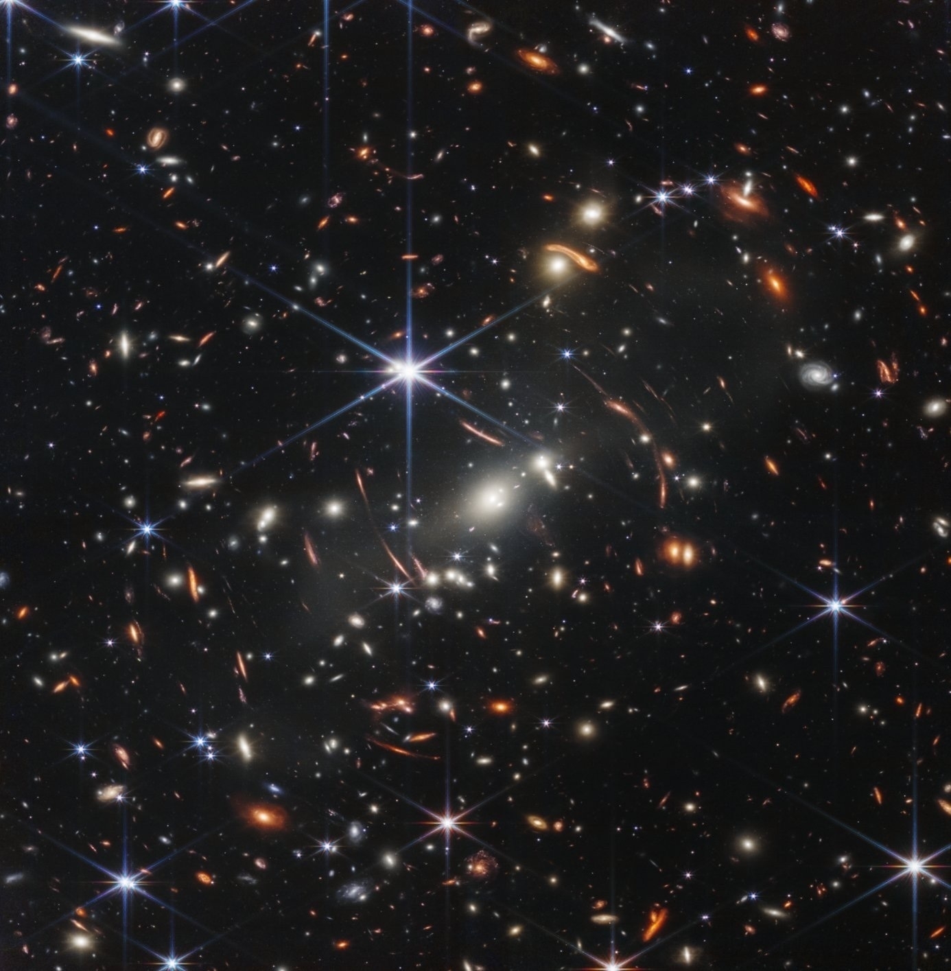 Image of distance galaxies from the James Webb space telescope