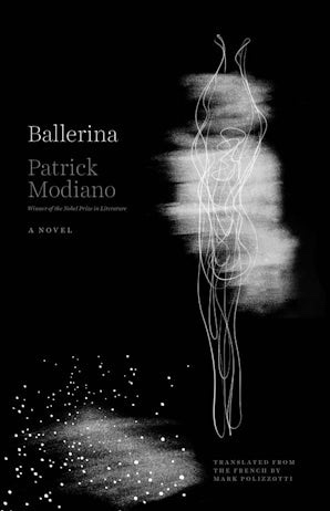A book cover featuring an abstract sketch of a ballerina alongside the text Ballerina by Patrick Modiano.